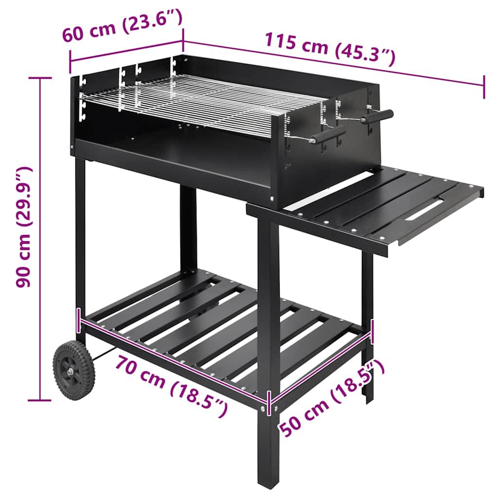 Soporte Para Barbacoa De Carbón Con 2 Ruedas Vidaxl