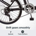 Bicicleta plegable Schwinn Loop para adultos, ruedas de 20 pulgadas, transmisión de 7 velocidades