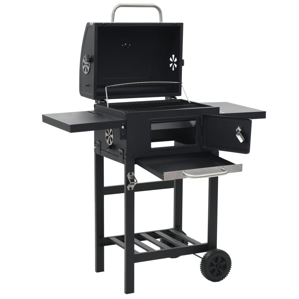 Horno Para Pizza Y Barbacoa Al Aire Libre 3 En 1 Negro Vidaxl