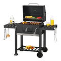 Barbacoa De Carbón Arnad Con 2 Estantes Acero 105x135x48cm - Negro [casa.pro]