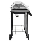 2026 Barbacoa de gas con 6 fogones negro y plateado V0288