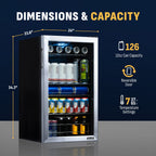 2026 Newair® Refrigerador de Bebidas Independiente de Acero Inoxidable – 126 Latas – 18,9"