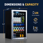 2026 Newair® Refrigerador de Bebidas Independiente de Acero Inoxidable – 126 Latas – 18,9"