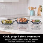 2026 Ninja Crispi Freidora de Aire Caliente, Compatible con Microondas, Congelador y Lavavajillas, Sistema de Cocina Portátil en Vidrio No Tóxico, Recipiente de Vidrio de 1,5 L con 6 Tazas y Tapas