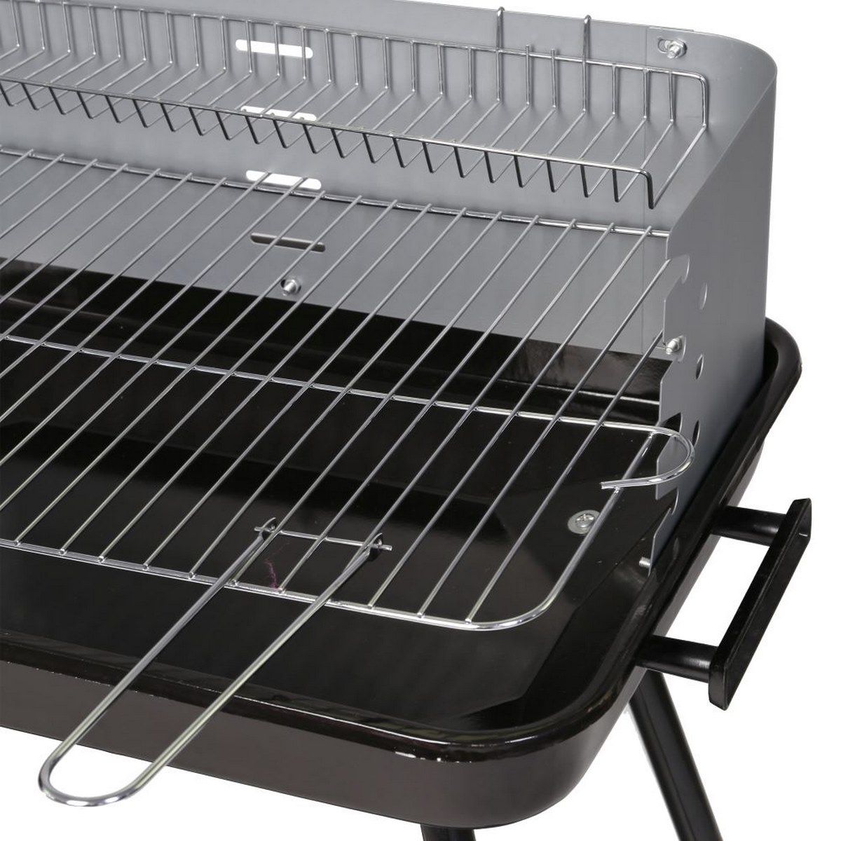 Barbacoa De Carbón Lolahome Con Parrilla De Acero, 57x38x80 Cm, Negra