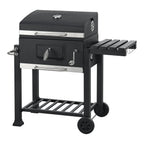 Barbacoa De Carbón Arnad Con 3 Estantes Acero 105x114x48cm - Negro [casa.pro]