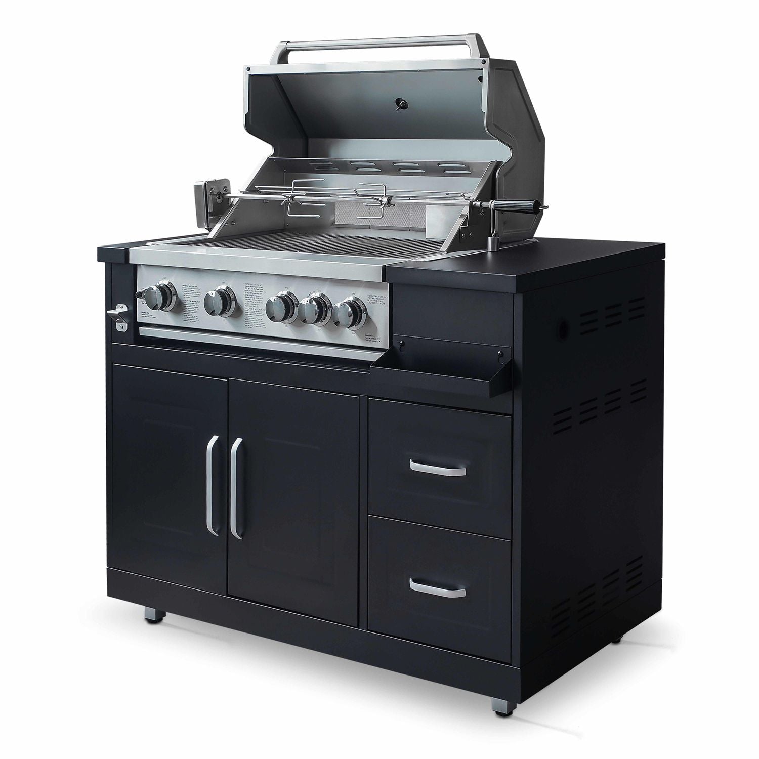 Mueble De Barbacoa A Gas Con 4 Quemadores Y Asador  Oviala