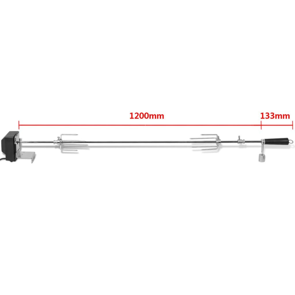 Espetón Para Asados Y Barbacoa Con Motor Acero 1200 Mm Vidaxl