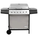 2026 Barbacoa de gas con 6 fogones negro y plateado V0288