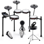 Alesis Nitro Max Kit Batería Electrónica con Parches Silenciosos de Malla, Caja de Doble Zona de 10", Bluetooth, 440+ Sonidos Auténticos, Lecciones Drumeo, USB MIDI, Pedal de Bombo