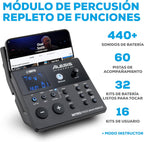 Alesis Nitro Max Kit Batería Electrónica con Parches Silenciosos de Malla, Caja de Doble Zona de 10", Bluetooth, 440+ Sonidos Auténticos, Lecciones Drumeo, USB MIDI, Pedal de Bombo