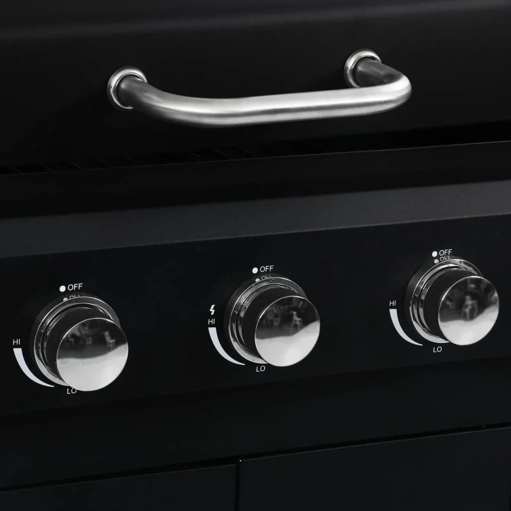 Barbacoa combinada de gas y carbón con 3 fogones V6872