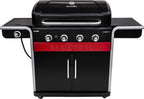 Gas2Coal® Barbacoa híbrida: barbacoa de gas y carbón de tres quemadores, acabado en negro.
