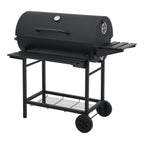 Barbacoa De Carbón Armento Con 2 Ruedas Termómetro Acero - Negro [casa.pro]