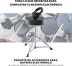 Alesis Nitro Max Kit Batería Electrónica con Parches Silenciosos de Malla, Caja de Doble Zona de 10", Bluetooth, 440+ Sonidos Auténticos, Lecciones Drumeo, USB MIDI, Pedal de Bombo
