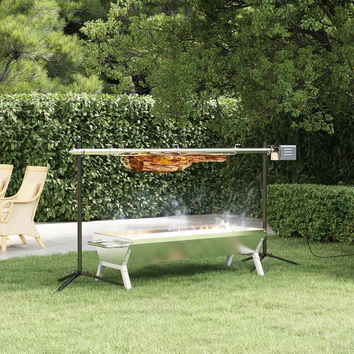 Barbacoa Automática Con Motor Acero Inoxidable 150x46,5x82,5 Cm Vidaxl