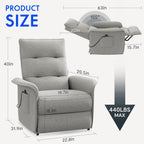 FLEXISPOT Sillón de Relax Eléctrico con Respaldo Ajustable, Reclinable de 105° a 155°, Sillon Reclinable, Sofá Relax Ergonómico Sillón para Dormitorio, Salón y Cine en casa (Gris Oscuro)