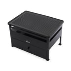 Barbacoa De Etanol 1.5l Acero Rojo Y Plancha Rectangular De Hierro