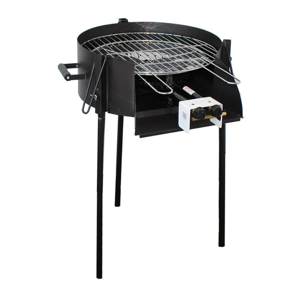 Barbacoa Algo Más de Gas de Triple Uso 50 cm con 2 Fuegos