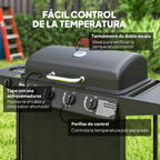 Barbacoa De Gas De Acero Abs 121x54x97 Cm-outsunny. Negro