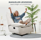 FLEXISPOT XC6 Sillón Relax, Sófa Giratorio con Función Balancín, Sillon TV con Respaldo Ajustable, Silla Reclinable para Dormitorio, Salón y Cine en Casa (Beige)