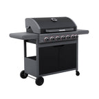 Barbacoa De Gas Edmond Negra - 6 Quemadores + 1 Fuego Lateral | Sweeek