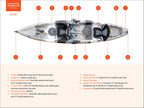 2026 Kayak de pesca tándem BKC TK181 de 3,9 m para 2 personas con asientos acolchados y remos