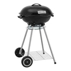 Barbacoa Redonda De Carbón Apricena Con Tapa 80x49x47cm - Negro [casa.pro]
