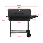 Barbacoa De Carbón Armento Con 2 Ruedas Termómetro Acero - Negro [casa.pro]