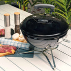 Barbacoa De Carbón Portátil De Sobremesa Kekai Tahoe  37x37x44 Cm Tapa Con Sistema De Transporte Y Bloqueo Esmaltado Negro