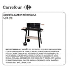 Barbacoa Carro Rectangular Negra 83x45,5x86,5 cm