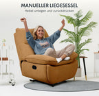 FLEXISPOT XC6 Sillón Relax, Sófa Giratorio con Función Balancín, Sillon TV con Respaldo Ajustable, Silla Reclinable para Dormitorio, Salón y Cine en Casa (Beige)