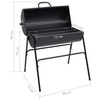 2026 Parrilla con 2 rejillas de cocción negra – Barbacoa portátil de 80x95x90 cm en acero