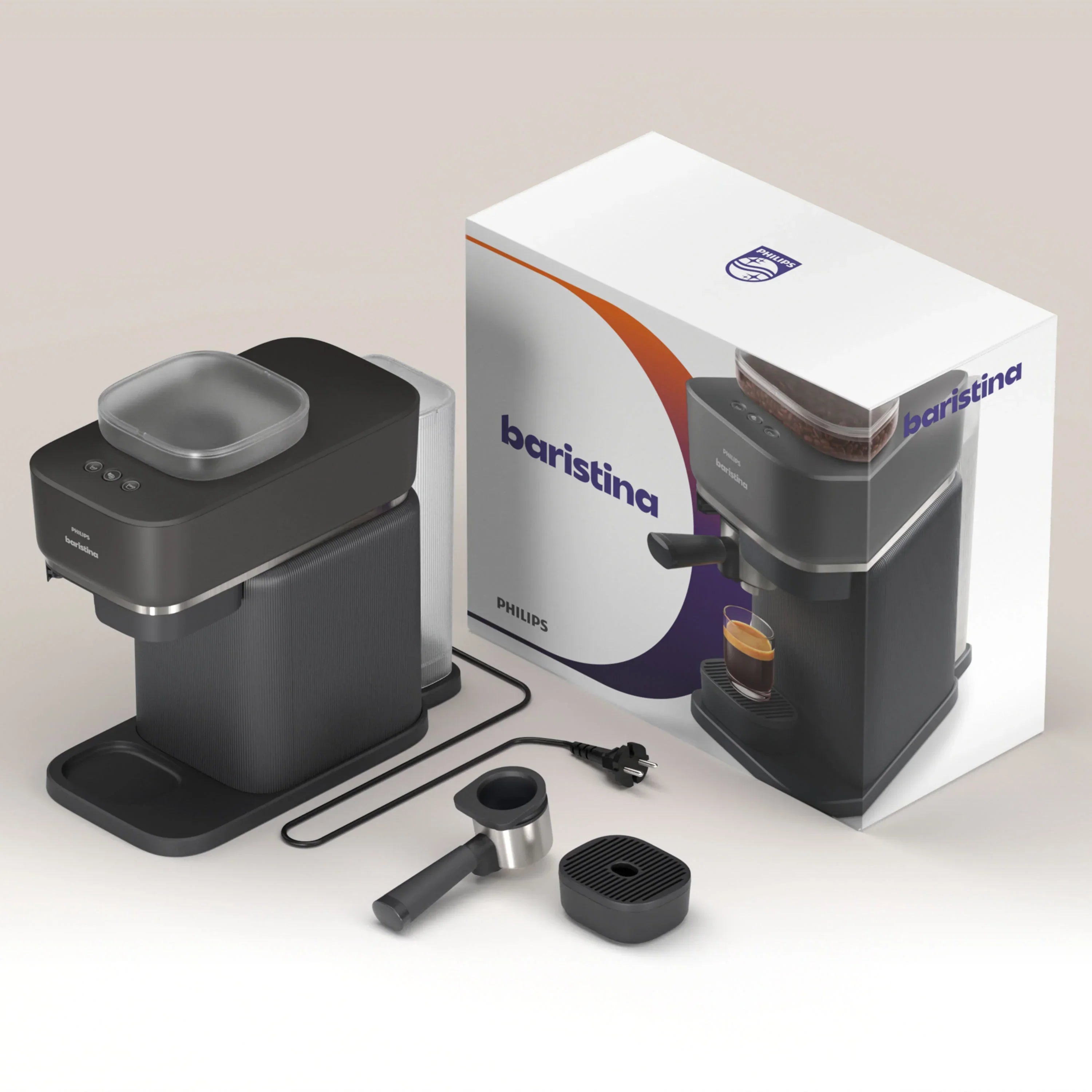 Philips Baristina Espresso machine Black Grey (BAR300/60)