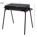 Barbacoa Portátil De Acero 91x33x71 Cm - Aktive. Negro