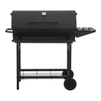 Barbacoa De Carbón Armento Con 2 Ruedas Termómetro Acero - Negro [casa.pro]