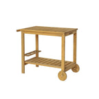 Aparador De Barbacoa De Madera Con Ruedas, Madera