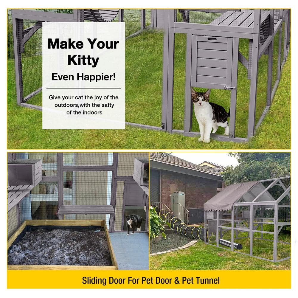 aivituvin Recinto Exterior para Gatos – Gran Área de Juego para Gatos