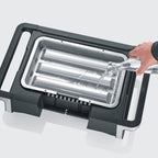 Barbacoa Grill Eléctrica Pantalla Oled Digital Boost S Con Patas Negro Pg 8118 Severin