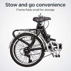 Bicicleta plegable Schwinn Loop para adultos, ruedas de 20 pulgadas, transmisión de 7 velocidades