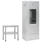 Horno Ahumador De Barbacoa Con Mesa Acero Galvanizado Vidaxl