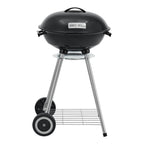 Barbacoa Redonda De Carbón Apricena Con Tapa 80x49x47cm - Negro [casa.pro]
