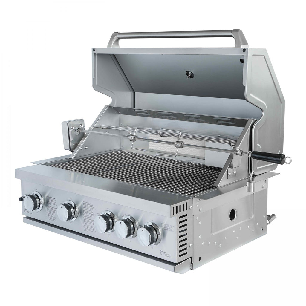 Mueble De Barbacoa A Gas Con 4 Quemadores Y Asador  Oviala